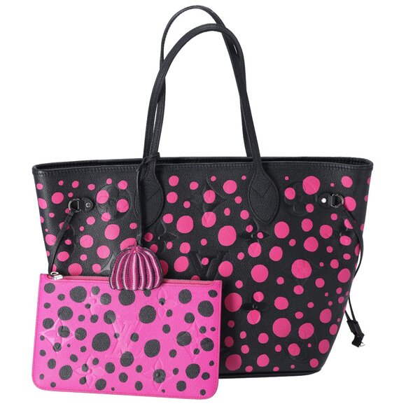 Louis Vuitton x Yayoi Kusama Infinity Dots Neverfull MM Black Empreinte Pink - Picture 1 of 9